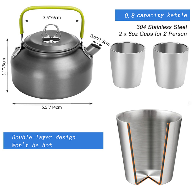1 ชุดหม้อกลางแจ้ง กระทะ ชุดเคร - Camping Cooking Kettle บทวิจารณ์และราคา