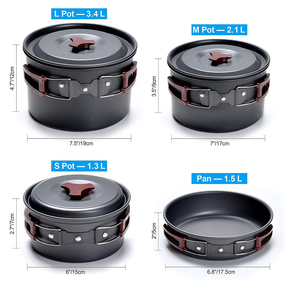 ชุดเครื่องครัวตั้งแคมป์กลางแจ้ - Camping Lightweight Cooking Pot บทวิจารณ์และราคา
