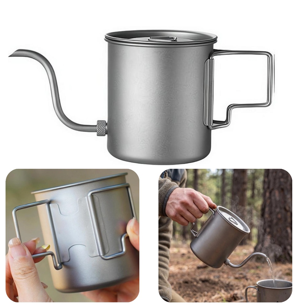 กาต้มน้ำไทเทเนียมบริสุทธิ์ 420 - Camping Cooking Lightweight บทวิจารณ์และราคา